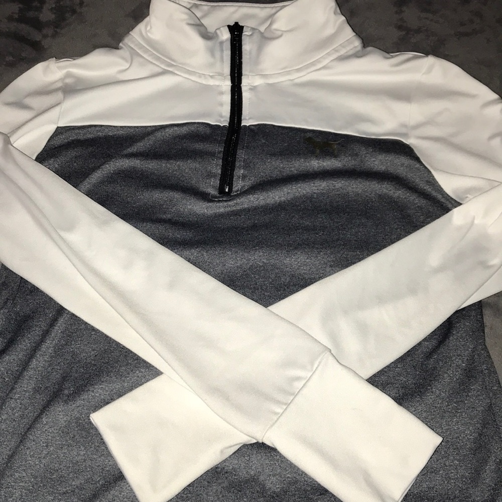 LS lightweight Poly 1/4 Zip Track Shirt VS PINK